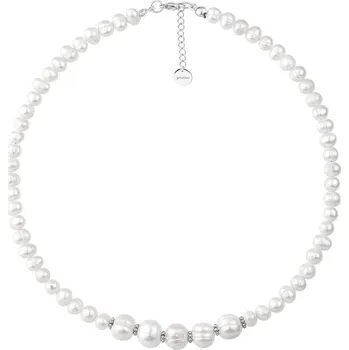Náhrdelník Manoki Luxusní perlový náhrdelník Debora - barokní perly WA731 Stříbrná 42 cm + 5 cm (prodloužení) Bílá