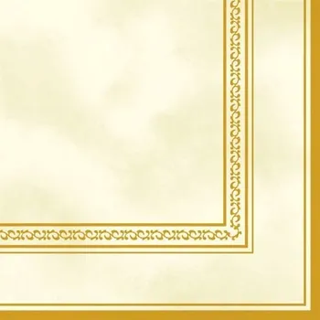 Papírový kapesník Ubrousky MAKI L (20ks) Cream &amp; Gold Frame