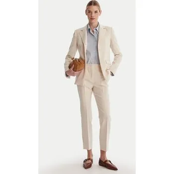 Dámské kalhoty Weekend Max Mara Kalhoty z materiálu Rana 2615131021 Écru Slim Fit 40