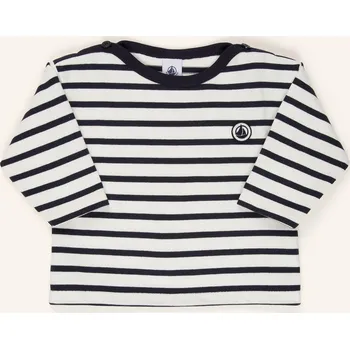 Pánské tričko Petit Bateau Dlouhé Rukávy pro miminko, bílá / tmavě modrá, 86