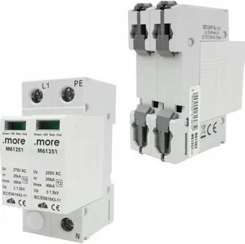 Přepěťová ochrana Přepěťová ochrana 1P+N 20kA T2 230V IP20 na DIN lištu Ecolight