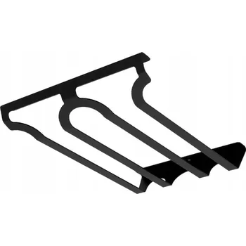 Věšák Držák/věšák na skleničky, barový, dvouřadý, kovový, ČERNÝ