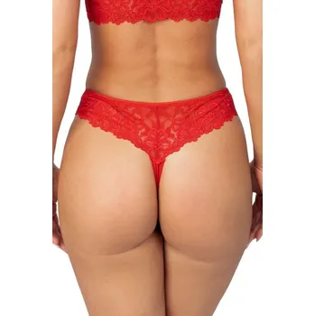 Kalhotky Tanga krajková 245 červená XL