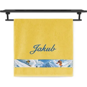 Ručník Ručník se jménem NA PŘÁNÍ 50x100 Síla adrenalinu zimní sporty sytě žlutá