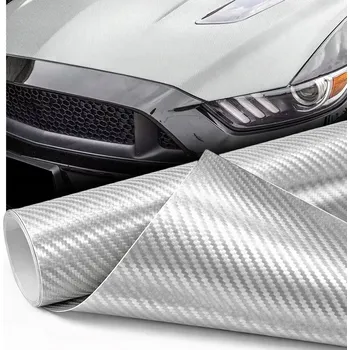 Polep vozidla FÓLIE 3D CARBON STŘÍBRNÁ MATNÁ KARBONOVÁ FÓLIE NA POLEP DEKORACE 152 X 150 CM