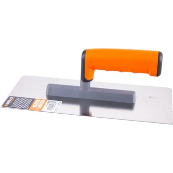 Zednické hladítko Hladítko rovné 270x130mm nerez, 2x oblé rohy, gumová ručka SOLID