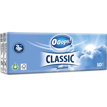 Papírový kapesník Ooops Sensitiv Extra jemné papírové kapesníčky 3 - vrstvé, 10x10ks