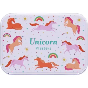 Lékárnička Rex London Children's plasters in a tin (30 pcs) - Unicorn