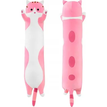 plyšák Plyšák polštář dlouhý kočka růžová 50 cm