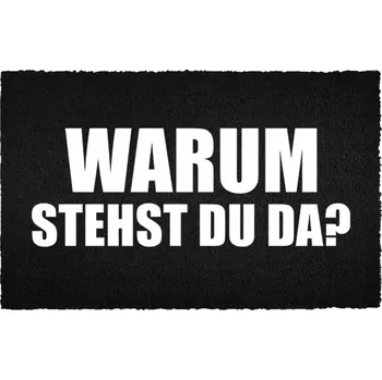 Rohožka Černá kokosová rohožka vstupní | Proč tam stojíš Dárek