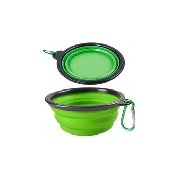 Miska pro psa SILIKONOVÁ miska pro psa, SKLÁDACÍ, cestovní NA VODU + karabina 13 cm