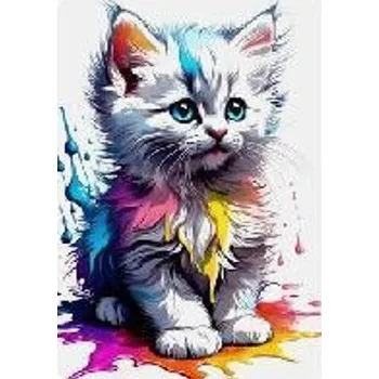 Set školních potřeb Diamentowa mozaika - Kotek biały