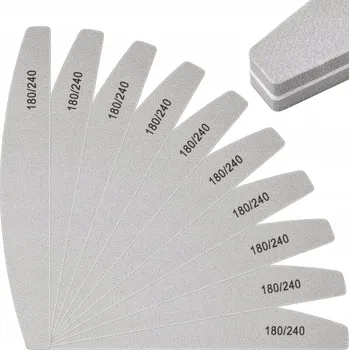 Pilník leštička na nehty loďka zrnitost 180/240 šedá 10 ks