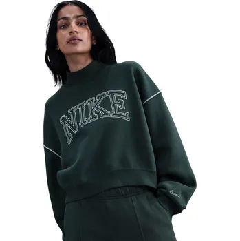 Pánská mikina Dámská zateplená mikina NIKE-W NSW PHNX FLC LOGO MOCK NECK SEAWEED Zelená M