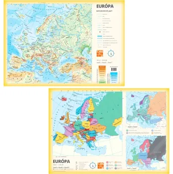Mapa Evropy A3 – oboustranná papírová