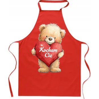 Kuchyňská zástěra Kuchyňská zástěra - Dárek na Valentýna - Medvídek se srdcem - Miluji Tě