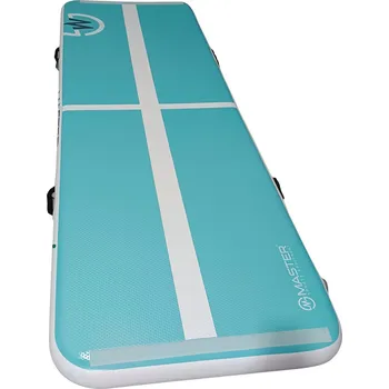 Žíněnka Airtrack MASTER nafukovací žíněnka 400 x 100 x 10 cm - modrozelená - bílá