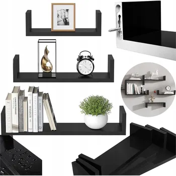 police Dřevěná police Songmics 40 x 10 cm černá