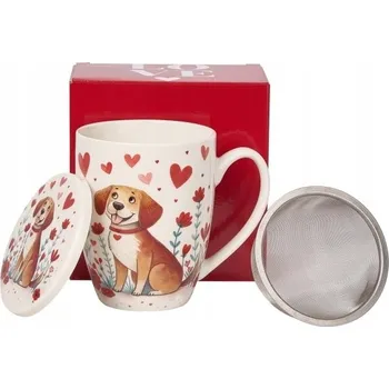 Hrnek Duo Pes se srdíčky, porcelánový, 380 ml