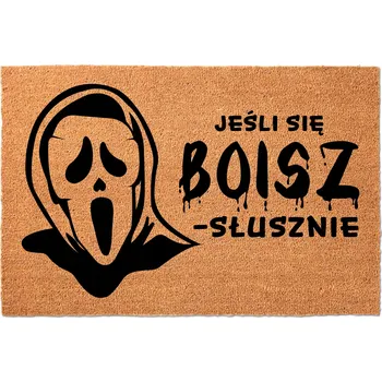 Rohožka KOKOSOVÁ VSTUPNÍ ROHOŽKA PŘED DVEŘE 40X60 VTIPNÁ BOJÍŠ SE? - PRÁVEM