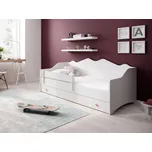 Dětská postel s matrací a úložným prostorem Amore - bílá/růžová bez obrázku