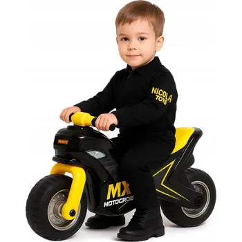 Dětské vozidlo Odrážedlo motorka pro děti „MX“ Polesie černo-žlutá s nálepkou IML – motorka