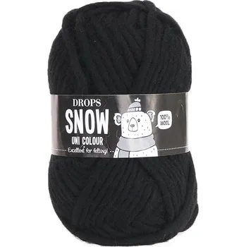 Volný čas Příze DROPS Snow uni color 02 - černá