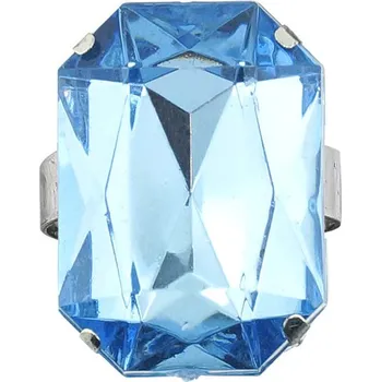 Karnevalový doplněk Prsten s velkým kamenem Barva: Modrá