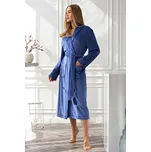 L&L Dlouhý dámský župan Aura modrý bez kapuce