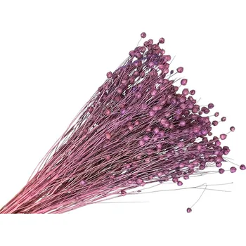 umělá květina FLOWERIO Sušený len - kytice cca 90g - fialka