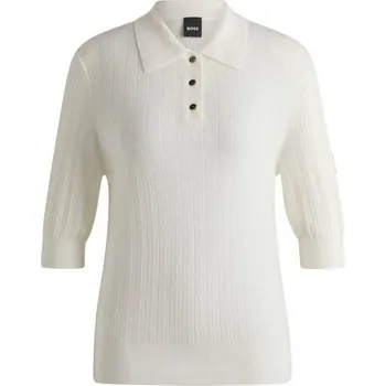 Dámský svetr Svetr Boss Equestrian Corey Polo dámský M/38 soft cream - SLEVA - vypraný, oprava na rameni