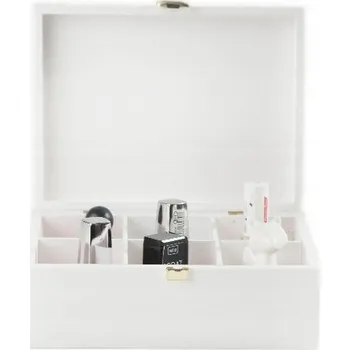 Obraz Dřevěná dóza na čaj, 21x16x8,5 cm, bílá