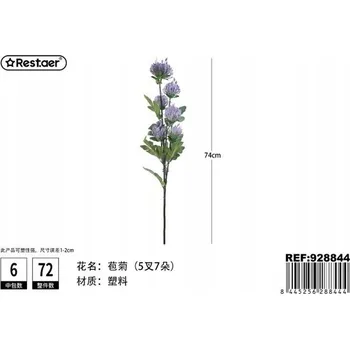 umělá květina Rest.aer - Jednoduchá 5ramenná kytice chryzantém 74 cm