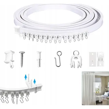 FLEXIBILNÍ LIŠTA NA ZÁCLONY DO STROPU, ZAHNUTÁ TYČ NA ZÁVĚSY GARNÝŽ