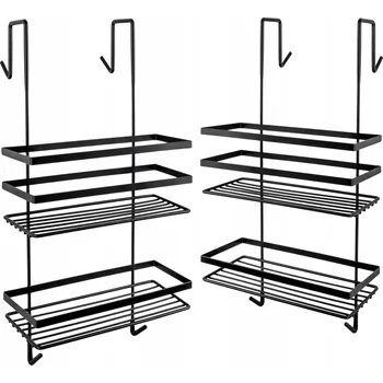Drátěná police Černá koupelnová polička AWD02081778