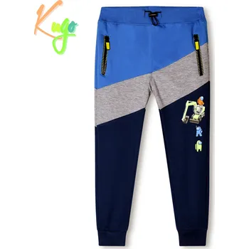 Chlapecké tepláky s bagrem Kugo TM8207 vel. 128 modrý pas