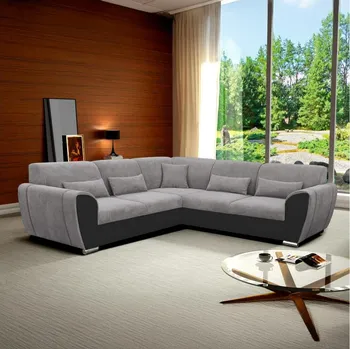 Sedací souprava Rozk. rohová sedací souprava s úložným prostorem do L VISEU pravá šedá/černá