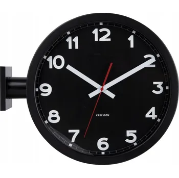 Hodiny VELKÉ ČERNÉ KULATÝ OBOUSTRANNÉ NÁSTĚNNÉ HODINY KARLSSON KA5966BK