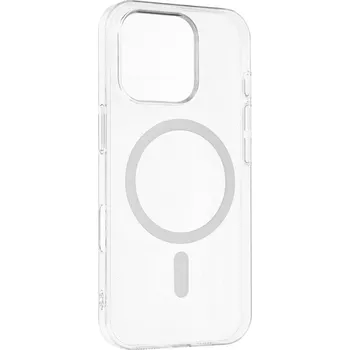 Pouzdro na mobilní telefon Zadní kryt Transparent Slim Magsafe pro iPhone 15 bílý