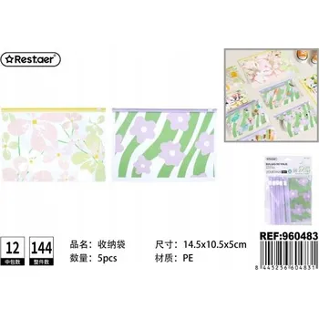 Rest.aer - Průhledná taška s potiskem na zip, 5 ks
