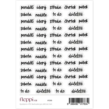samolepka Fleppi Samolepky Dny 1 - transparentní