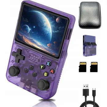 Herní konzole OBJEVTE ENTERTAINMENT WORLD RETRO KAPESNÍ GAME CONSOLE R36S (FIALOVÁ)