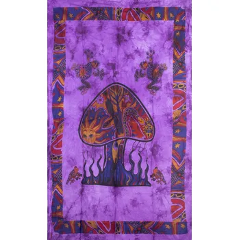 Přehoz na lůžko Mandala malá MUSHROOM fialová