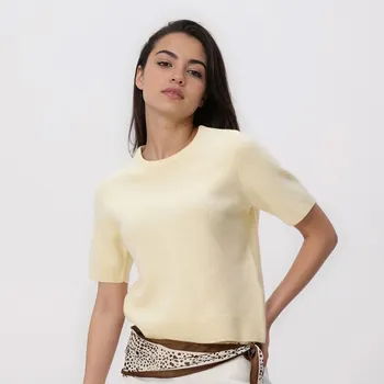 Dámský svetr Reserved - Vlněný svetr - světle žlutá - 205HI-10X - 205HI-10X-XS