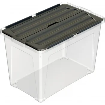 Úložný box Multibox ECO s připevněným víkem 60l, víko černé
