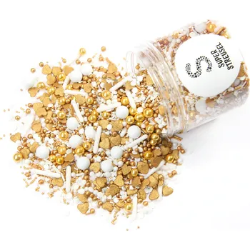 Cukrové zdobení 90g bílo zlaté Love Birds - Super Streusel | Skvělé pro Váš domácí dort