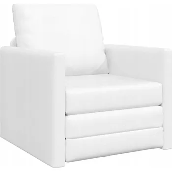 Pohovka Bílá rozkládací pohovka, velur, 74 x 77 x 81 cm