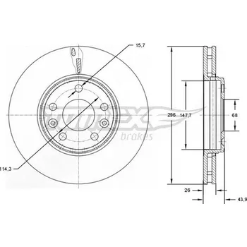 Brzdový kotouč Brzdový kotouč TOMEX Brakes TX 72-51