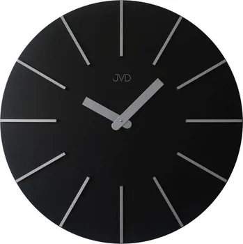 Hodiny ELEGANTNÍ DŘEVĚNÉ ČERNÉ HODINY NA ZEĎ JVD HC702.2 70 cm STŘÍBRNÉ INDEXY