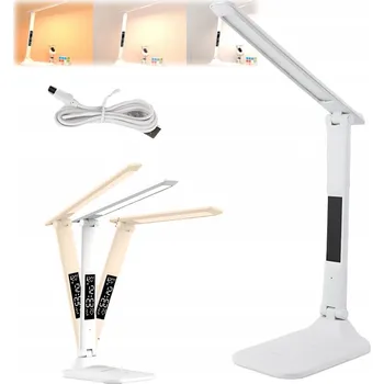 Lampička LED Stolní Lampa na Psací Stůl s Displejem, Hodinami a Datem, 260lm